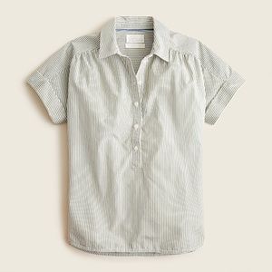 Relaxed-fit short-sleeve cotton poplin popover in stripe (j. crew)